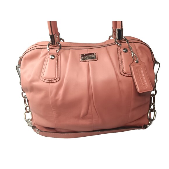 Coach Kristin Leather Pleated Satchel Bag F15339 Burnt Orange Handbag - Picture 5 of 16